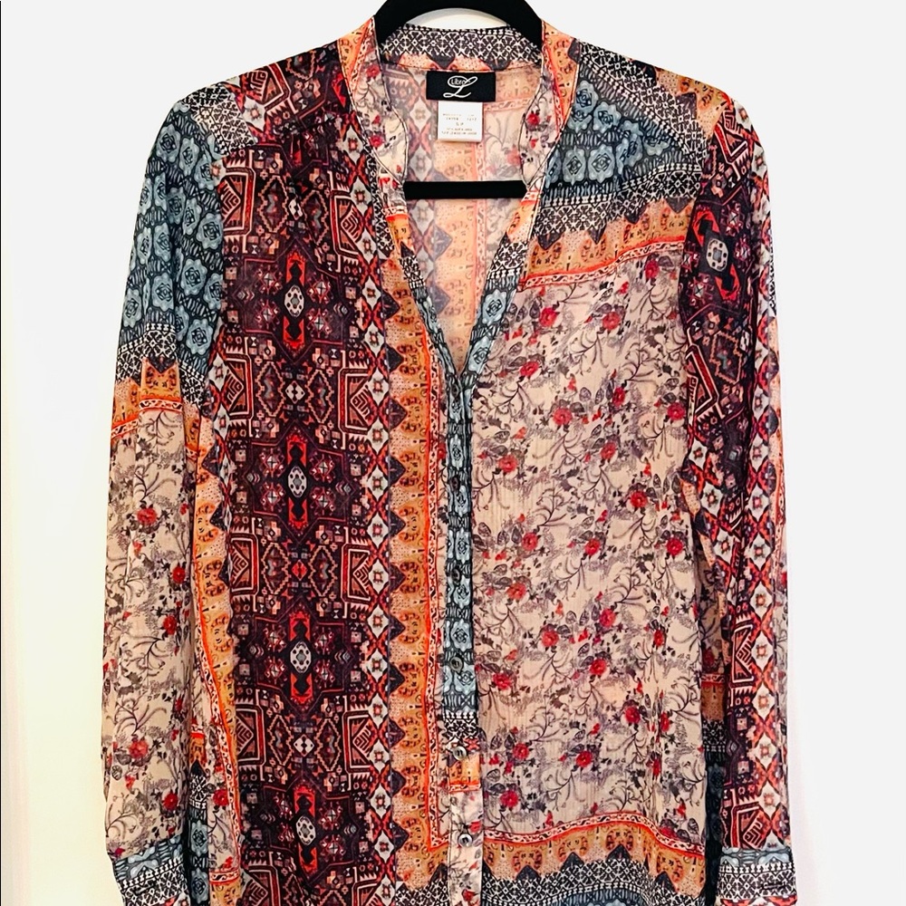 CLEARANCE boho chic peasant retro sheer blouse
